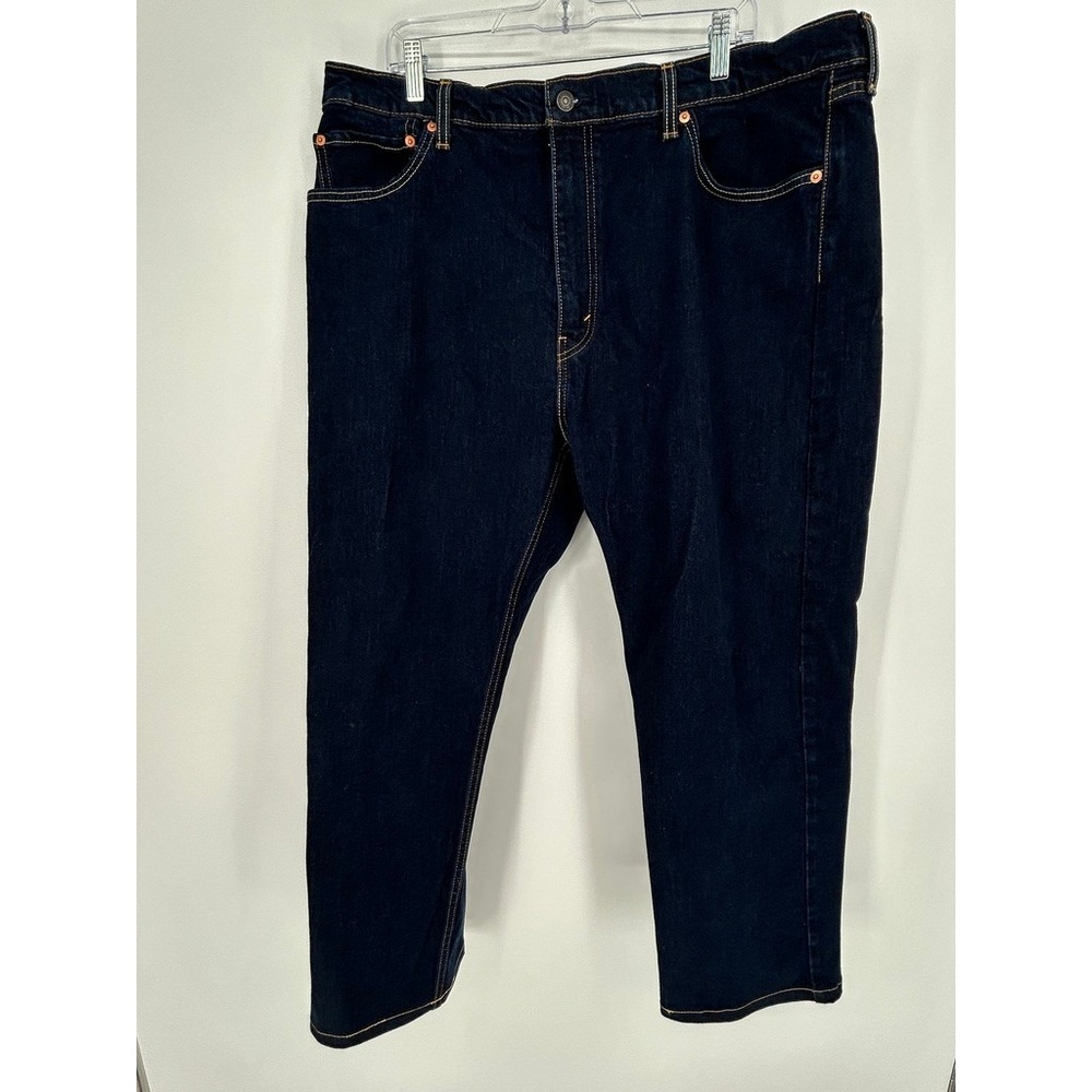 Levi's 505 Mens Jeans W42 L30 Dark Indigo Straight Leg Regular Fit Denim Classic
